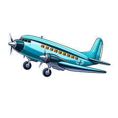 Colorful Cartoon Airplane Vector Illustration