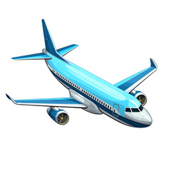 Airplane Flying in Isolation on White Background