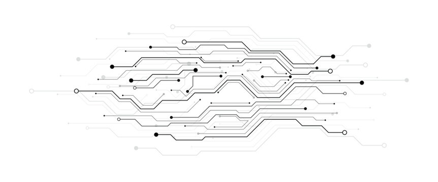 Abstract blue glowing line technology circuit board background design. Communication dot and line speed internet concept. Vector illustration
