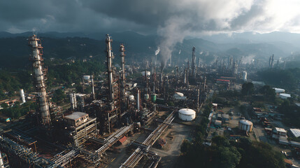 Fototapeta premium Venezuelan Oil Infrastructure Under Pressure