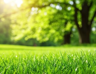 Green grass. Abstract summer sunny background. Space for text.
