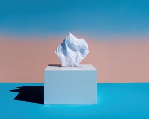 Modern Society Ballot Box with Partial Vote Insertion High-Quality Imagery for Civic Duty and Election Campaign Advertising