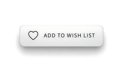 Add to wish list button with heart icon on white background
