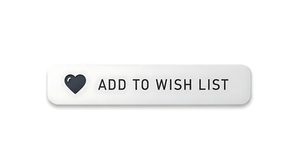 Add to wish list button with heart icon on white background