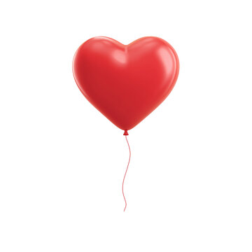 Red heart shaped balloon floating