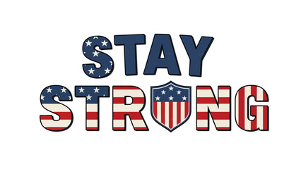 Inspirational patriotic message emphasizing resilience and unity with American