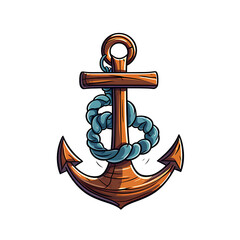 Colorful Anchor Cartoon Vector Illustration Design