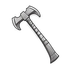 Sharp Axe Outline Vector Isolated Illustration