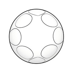 Sleek Ball Outline Vector Isolated On White