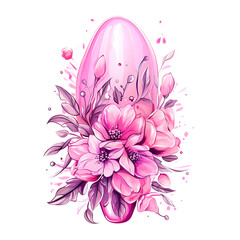 Elegant Pink Manicure with Stylish Doodle Design