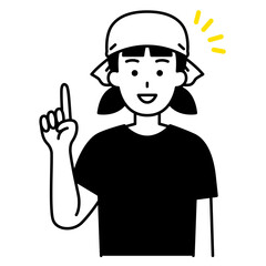 アイデアをひらめく居酒屋の女性店員