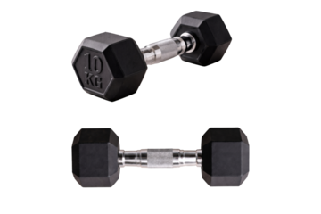 Black dumbbells on a bright background, showcasing the essential tools for strength training