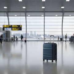 공항에 놓인 여행 캐리어 a travel carrier at the airport	