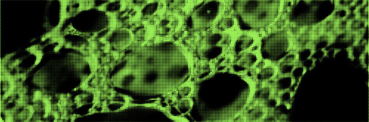Grunge halftone background with bubble overlay texture. Acid green color. Vector backdrop design template and creative projects