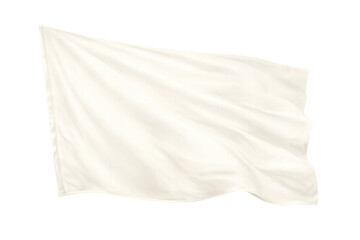 Naklejka premium White flag waving, symbolizing peace, truce, surrender, or a blank protest banner on transparent background