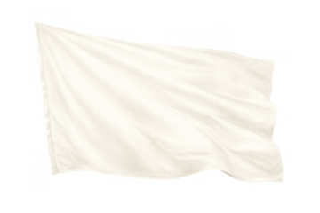 White flag waving, symbolizing peace, truce, surrender, or a blank protest banner on transparent background
