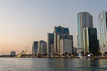 Sharjah city sunset