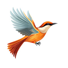 Obraz premium Colorful Cartoon Bird Flying Vector Illustration