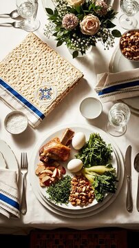 Passover Seder Plate and Matzah
