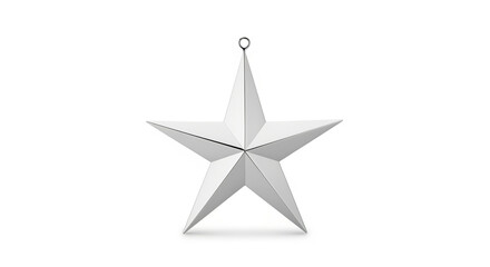 Obraz premium Minimalist clean edges isolated white star ornament for christmas decor