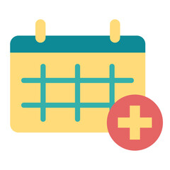 병원 진료 예약 아이콘. 병원 플랫 아이콘