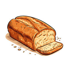 Whimsical Bread Cartoon Vector Illustration