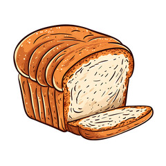 Whimsical bread cartoon in vector art