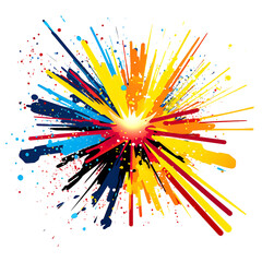 Vibrant Glitter Burst National Colors Silhouette