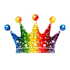National Flag-themed Glitter Crown on White Background