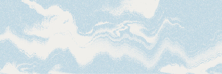 Cloud wave gradient backdrop, smoky particle and dusty blur movement. Cold and cloudy blue color. Vector textured surface for design project and template.