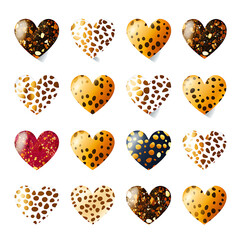 Shimmering Leopard Hearts Sublimation Background