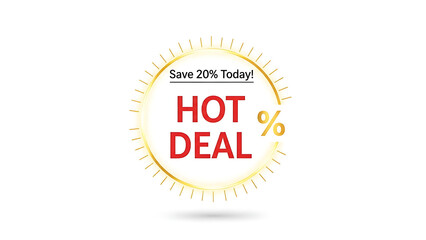 Vibrant hot deal banner with 20 percent discount offer