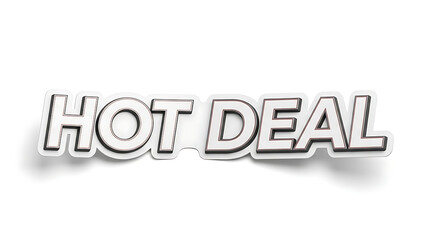 Shining silver HOT DEAL text with modern drop shadow effect