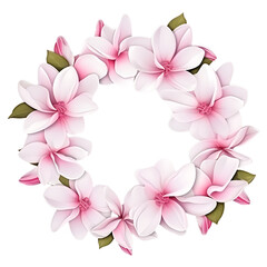 Elegant Pink and White Magnolia Floral Border