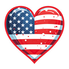 Vibrant USA Heart Patriotic Clip Art