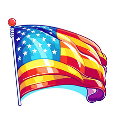 Vibrant USA Patriotic Rainbow Clip Art