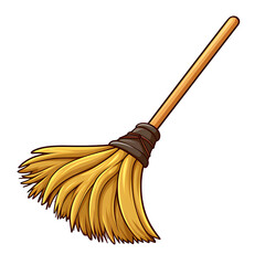 Whimsical Cartoon Broom Vector Illustration