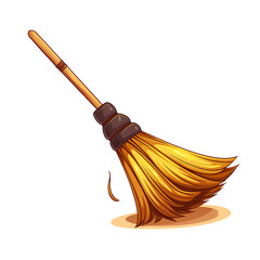 Whimsical Cartoon Broom Illustration