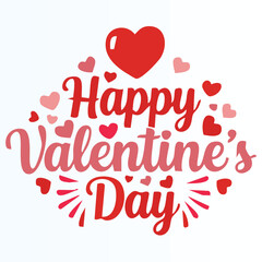 Happy Valentine's Day. Lettering. Colorful holiday banner. Vector illustration.