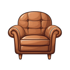 Elegant Brown Chair Vector Illustration Isolated