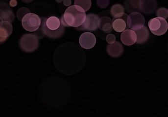 Soft Pink Bokeh Light Overlay. Romantic Wedding and Valentine Shape on Dark Background