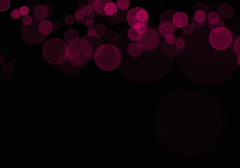 Soft Pink Bokeh Light Overlay. Romantic Wedding and Valentine Shape on Dark Background