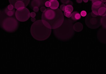 Soft Pink Bokeh Light Overlay. Romantic Wedding and Valentine Shape on Dark Background