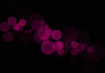 Soft Pink Bokeh Light Overlay. Romantic Wedding and Valentine Shape on Dark Background