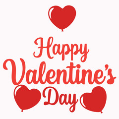 A handwritten text Happy Valentine's Day. Lettering. Colorful holiday banner. Vector illustration. It can be used for printing on T-shirts.