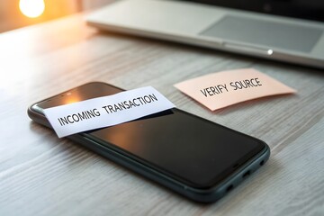 Smartphone With Incoming Transaction And Verify Source Messages