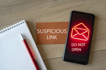 Suspicious Link Notification on Smartphone Screen