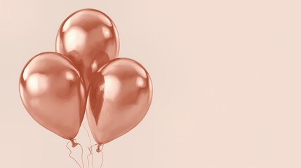 Soft colored balloons, plain bg