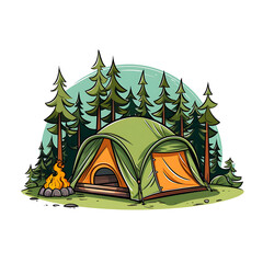 Adventure Camping Outdoors Vector Illustration