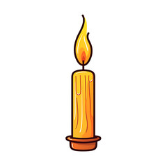 Elegant Candle Line Art Illustration